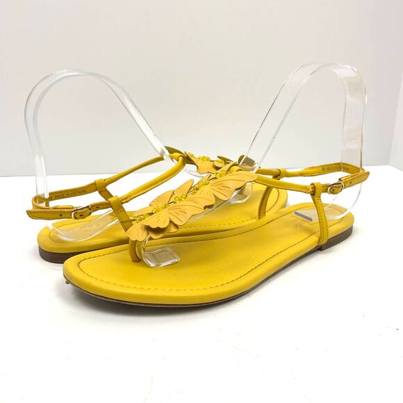 Kate Spade | Primrose Yellow Butterfly Motif Slingback T-Strap Sandals - Picture 2 of 10